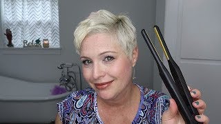 I curled my pixie cut with a pencil flat iron!