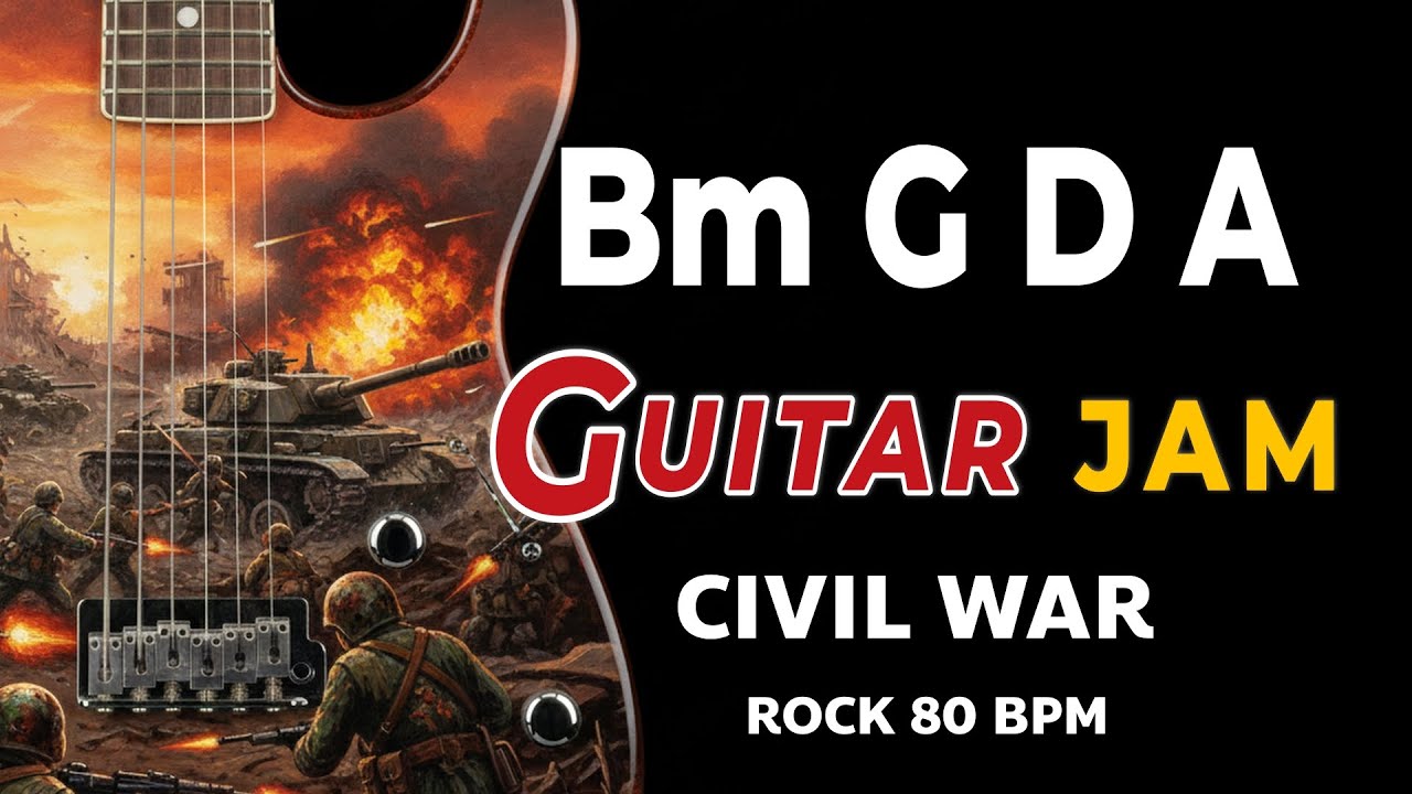 Bm G D A Backing Track | 80 BPM | Bm Minor Jam Track | Pop Rock Guitar Practice