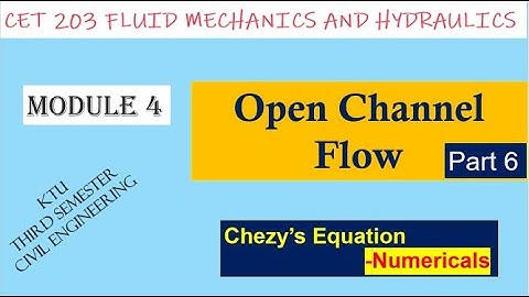 Numerical Problem based on Chezy