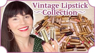 Swatching my VINTAGE Lipstick Collection: 100 Years of Vintage Lipstick