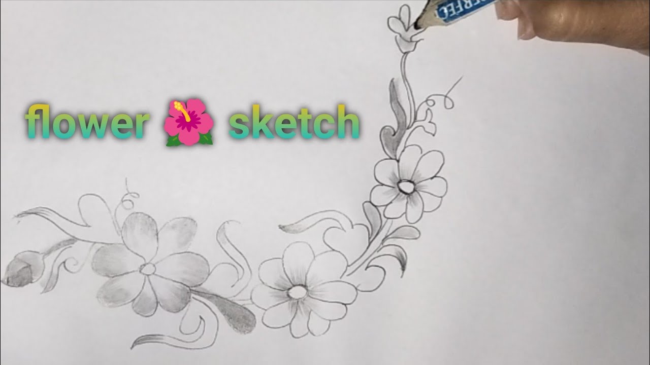 how to draw a flower sketch | pencil sketch drawing of flower ๐บ - YouTube