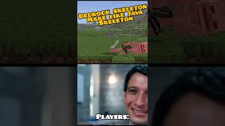 Bedrock skeleton make like a Java skeleton |#minecraft #shorts