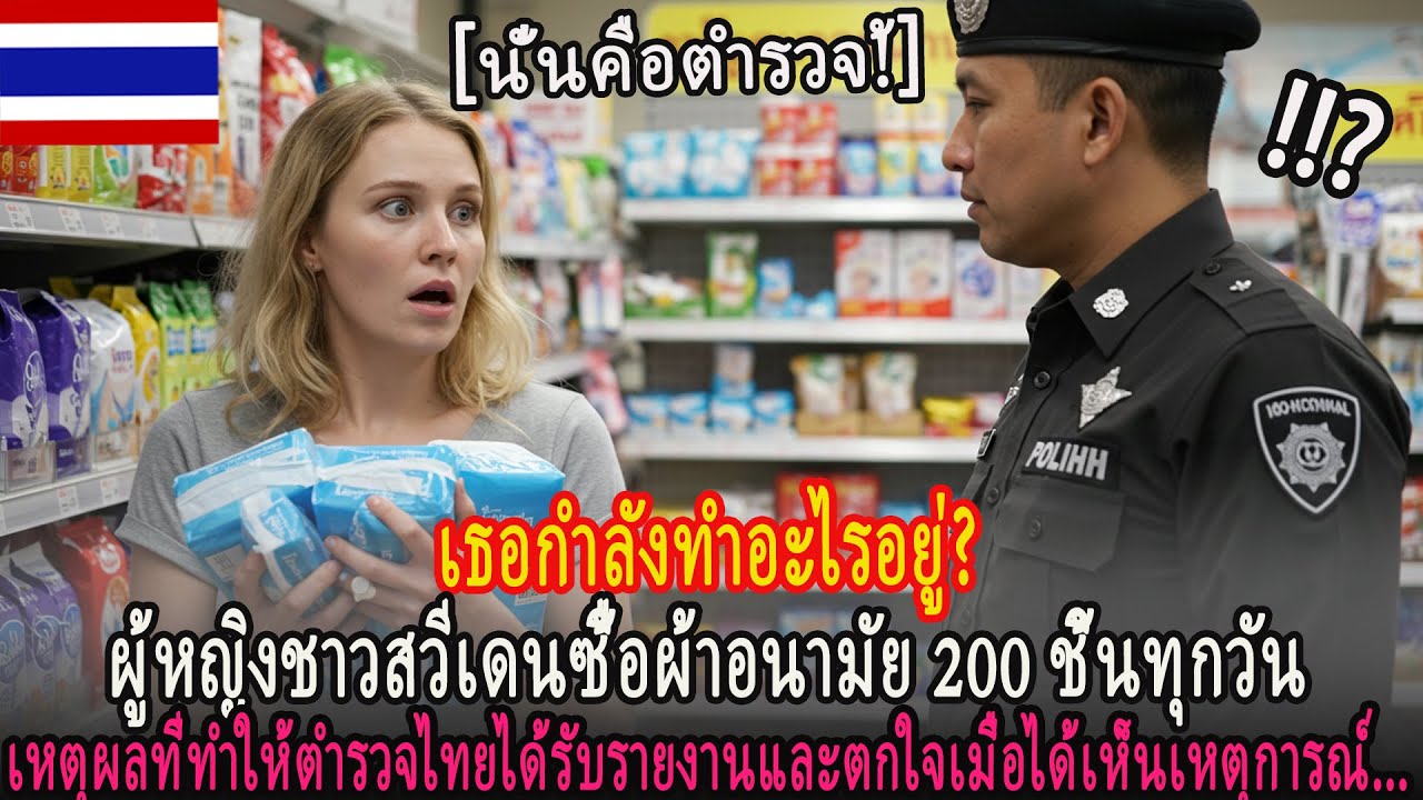 ผู้หญิงชาวสวีเดนซื้อผ้าอนามัย 200 ชิ้นทุกวัน เหตุผลที่ทำให้ตำรวจไทยได้รับรายงานและตกใจเมื่อได้เห็นเห