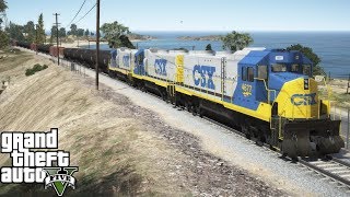 CSX Railroad Engineer Driving A Locomotive - GTA 5 Train Simulation Mod screenshot 3