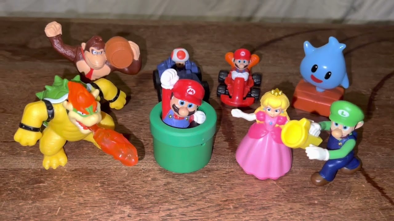 2023 THE SUPER MARIO BROS MOVIE SET OF 8 McDONALD’S HAPPY MEAL KID’S TOY’S VIDEO REVIEW