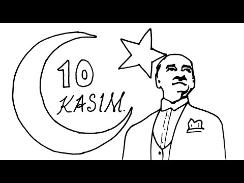 10 Kasım Resmi Çizimi Çok Kolay - Çizime Yeni Başlayanlar İçin Atatürk Resmi Çizimi - On Kasım Resmi