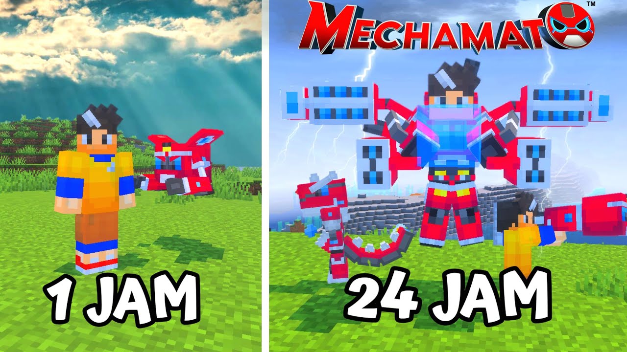 24 Jam Jadi Mechamato Di Minecraft !!