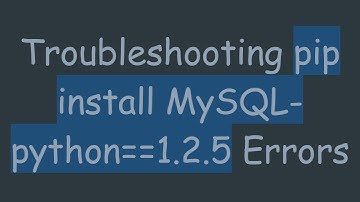 Troubleshooting pip install MySQL-python==1.2.5 Errors