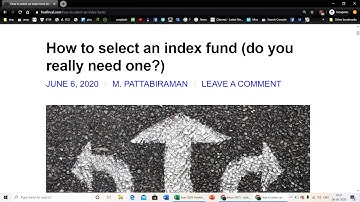 How to select an index fund (if you need one!)