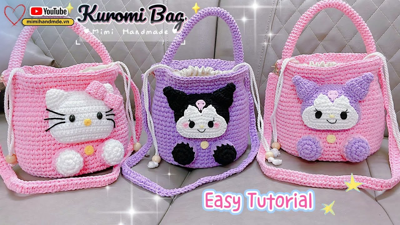 Móc Túi Kuromi Sanrio 👏 Crochet Kuromi Bag Charm Tutorial | Mimi Handmade
