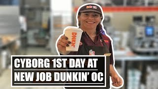 Cris Cyborg working at Dunkin' Donuts 1st day at new job