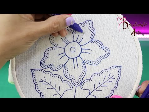 ¡FÁCIL Y RÁPIDA! 🌸😱PUNTADA PARA BORDAR FLORES👌PÉTALOS RELLENOS 🌸#embroidery #bordandoarte #handmade