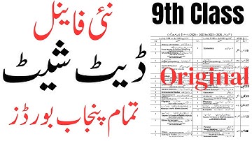 9th Class New Final Date Sheet 2024 All Boards | Class 9th Date Sheet 2024 | 9 Class Date Sheet 2024