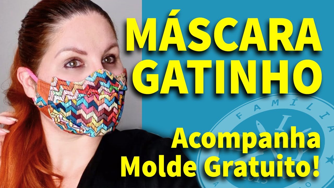 MÁSCARA DE PROTEÇÃO GATINHO - 3D INVERTIDA - AVIMOR  FAMÍLIA DIY