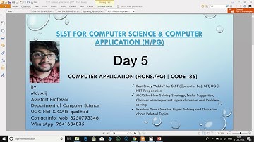 SLST for Computer Application , Syllabus Discussion: Lecture - 05 (Operating System)