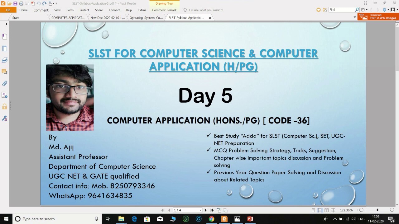 SLST for Computer Application , Syllabus Discussion: Lecture - 05 ...