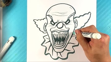 How to Draw SCARY CLOWN ART