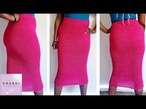 Crochet Perfect Fit Pencil Midi Skirt Tutorial | How To Custom Fit Using Gauge