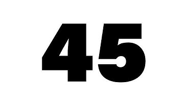 45 Second Countdown Timer | Basic Black Font on White Background