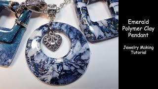 Polymer Clay Blue Green Pendant - Free Jewelry Making Tutorial
