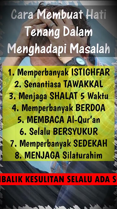 Cara MEMBUAT HATI TENANG dalam MENGHADAPI MASALAH | Nasehat Islami | #shorts