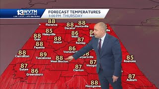 Hotter weather in Alabama's forecast on Thursday and then some heavy storms hit this weekend