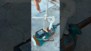 Lower Heavy Loads Solo—Simple Rope Trick! #DIY#Lifehacks#RopeKnot#SimpleTrick#Knots#PracticalTips