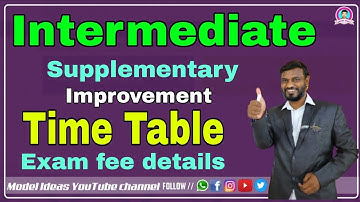 Intermediate Supplementary Time Table, Exam fee Last date |TS bie| by |Model Ideas|