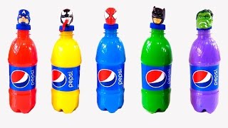 Pepsi Superhero Bottles Finger Family Song Spiderman, Superman, Hulk Nursery Rhymes