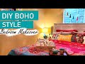 BOHEMIAN BEDROOM MAKEOVER | DIY BOHO BEDROOM -  Apartment bedroom makeover ideas on a budget