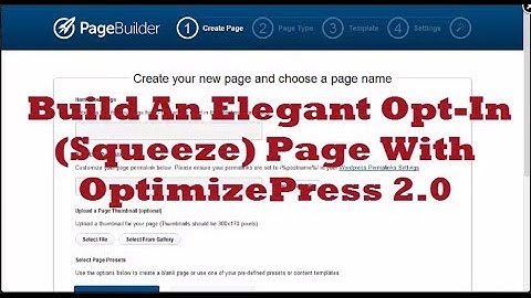 [DEMO] Create An Elegant OptimizePress 2.0 Opt-In Page