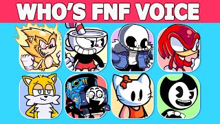 FNF - Guess Character by Their VOICE | Guess The Character | Sonic , Tails, Cuphead, Sans, Thomas...