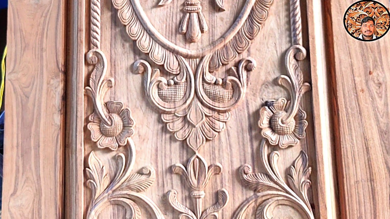 wood carving work  main door design excellent work  wood ...