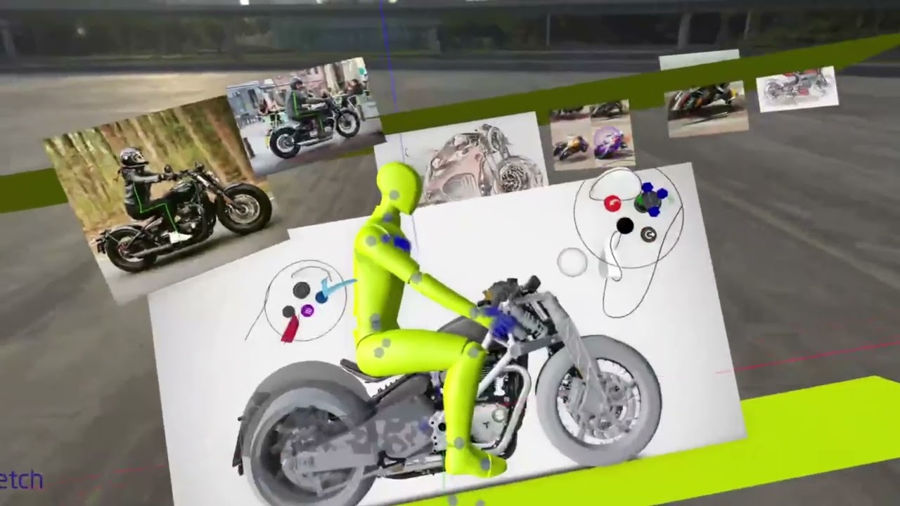 (Part1) Gravity Sketch motorcycle development from sketch to wireframe.