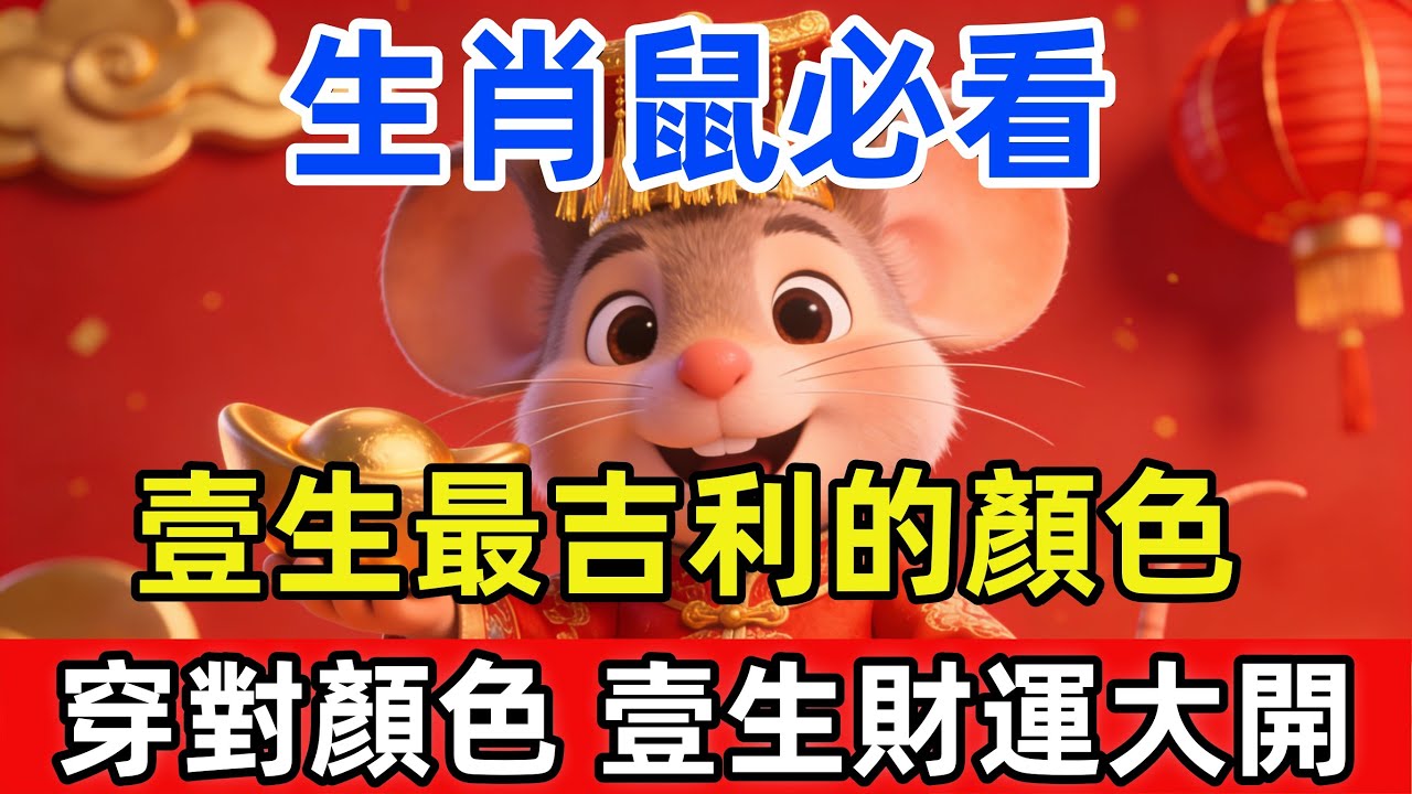 生肖鼠必看！壹生最吉利的顏色，最忌諱的顏色！穿對顏色，壹生財運大開，大富大貴！