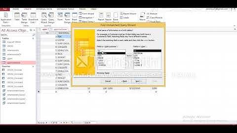 ACCESS  How to Unmatched Records in access Tables by Pratibha Education