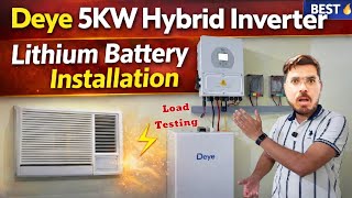 Deye 5Kw Hybrid Inverter With Lithium Battery installation | Best Hybrid inverter lithium battery