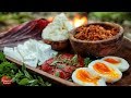 Ultimate Serbian Breakfast! - Tomato Steak + Coal Baked Egg + Delicacies