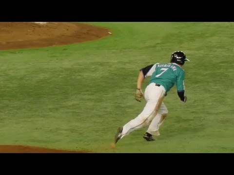 北海道日本ハムファイターズ 西川遥輝 盗塁② スローモーション （2016.5.10）