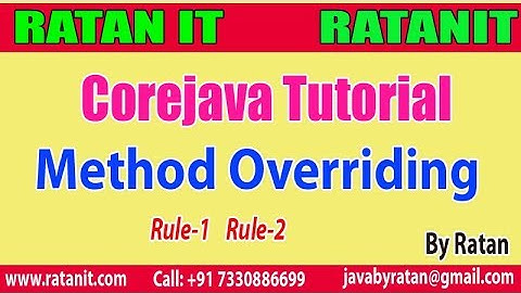 Core java  Tutorial ||  OOPs || Method Overriding ||  Rule-1  Rule-2 || By Ratan Sir