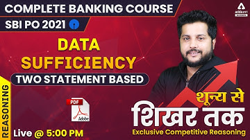 Complete Banking Course Lecture #41 | Reasoning | "DATA SUFFICIENCY TWO STATEMENT BASED"