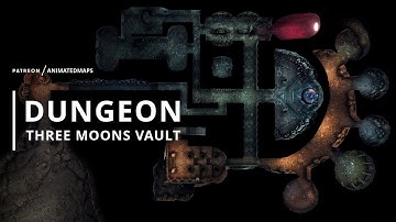 Animated Dungeon Maps - THREE MOONS VAULT DUNGEON Battle Maps Early Access Preview