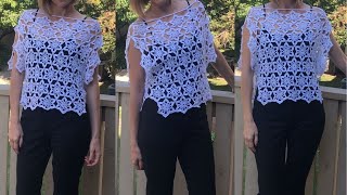 Crochet Motifs and Lacy Top, Crochet Video Tutorial and Symbol Chart by Olga Poltava 2,163 views 2 months ago 14 minutes, 34 seconds