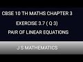 Pair of linear equations chapter 3 ( 10 th cbse)