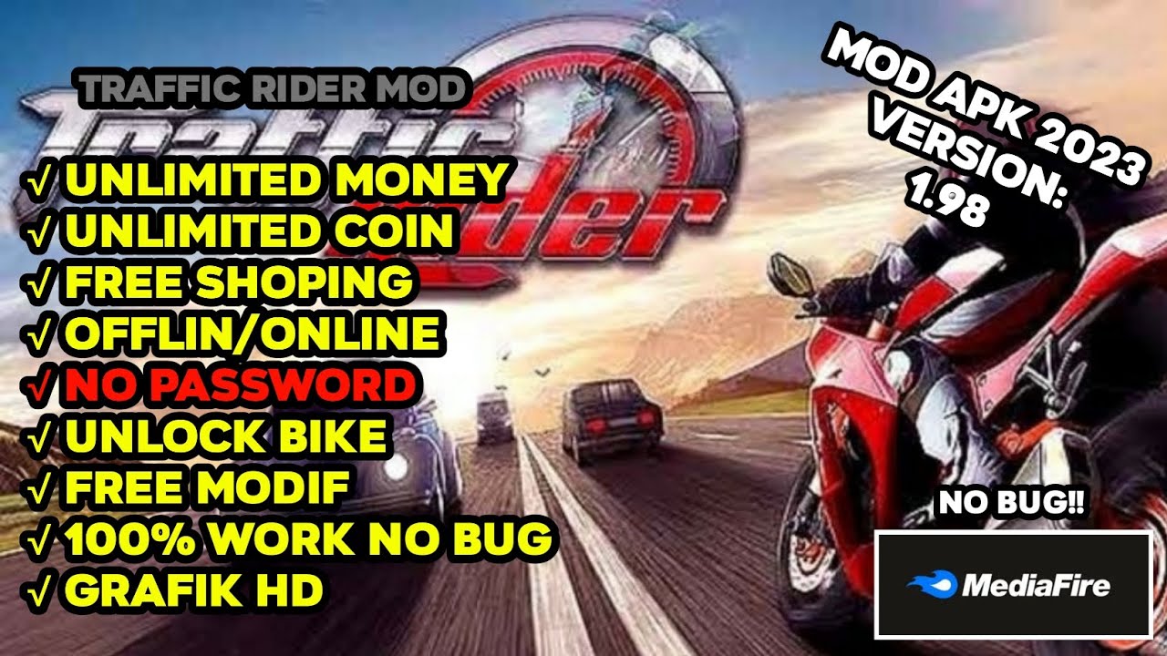 TRAFFIC RIDER MOD APK 🏍 NO PASSWORD WORK & GRAFIK HD 💯 - YouTube