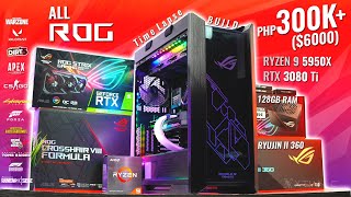 ($6000) 300K+ ALL ROG Gaming PC Build 2021 I Ryzen 9 5950X I Strix RTX 3080 Ti - Time lapse