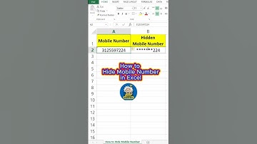 How to Hide Mobile Number in Excel #ExcelTips #ExcelShorts #ExcelFormula #DataPrivacy #ExcelTutorial