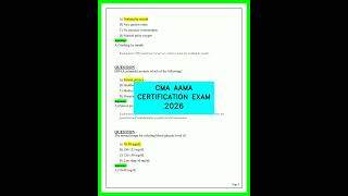 CMA AAMA Certification Exam 2026 Practice Questions and Answers Complete Study Guide Video Updated