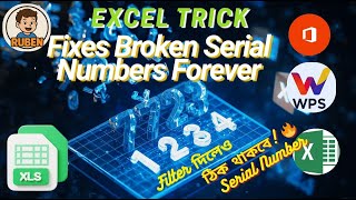 Excel Serial Number Filter Problem |  Auto Serial Number with SUBTOTAL Formula | WPS Office Tutorial