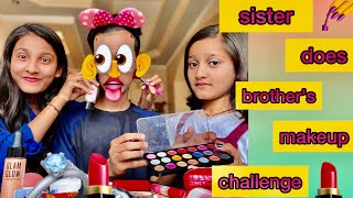 sister does brother’s makeup challenge || aman dancer real funny challenge